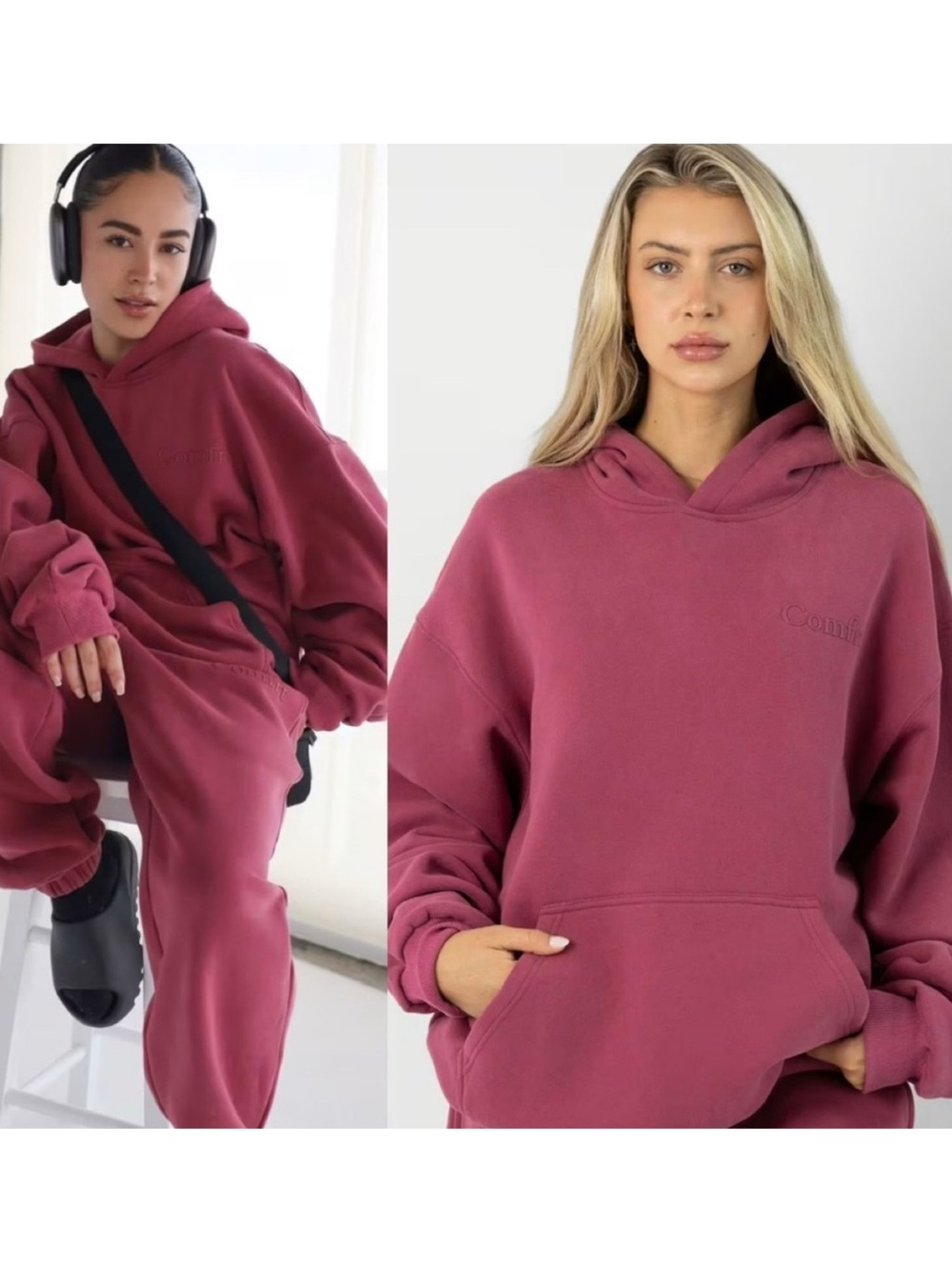 CMFRT Hoodie Women's 3XL Berry Athleisure Cozy Oversized